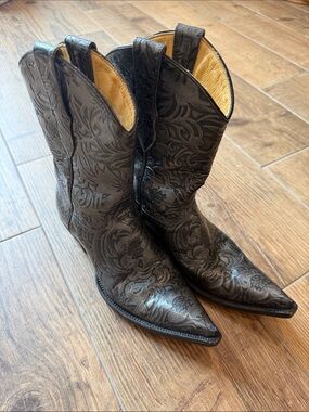 Old Gringo Black Metallic Pointed-Toe Western Boots